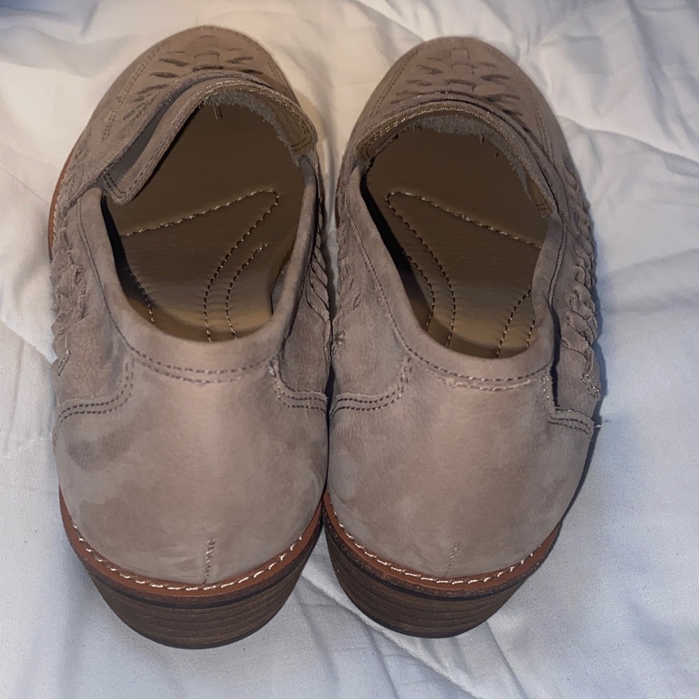 Earth Taupe Woven Slip-On Loafers View 3
